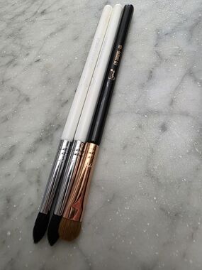 Sigma Eye Brush Set - Black & White Handles with Silver and Rose Gold Ferrules